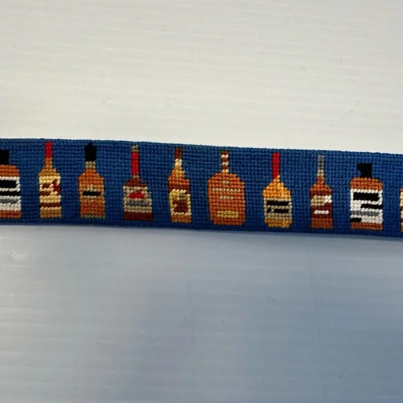 Smather’s and Branson Bourbon Bottle Needlepoint Belt Golf Preppy Old Money - Picture 3 of 7